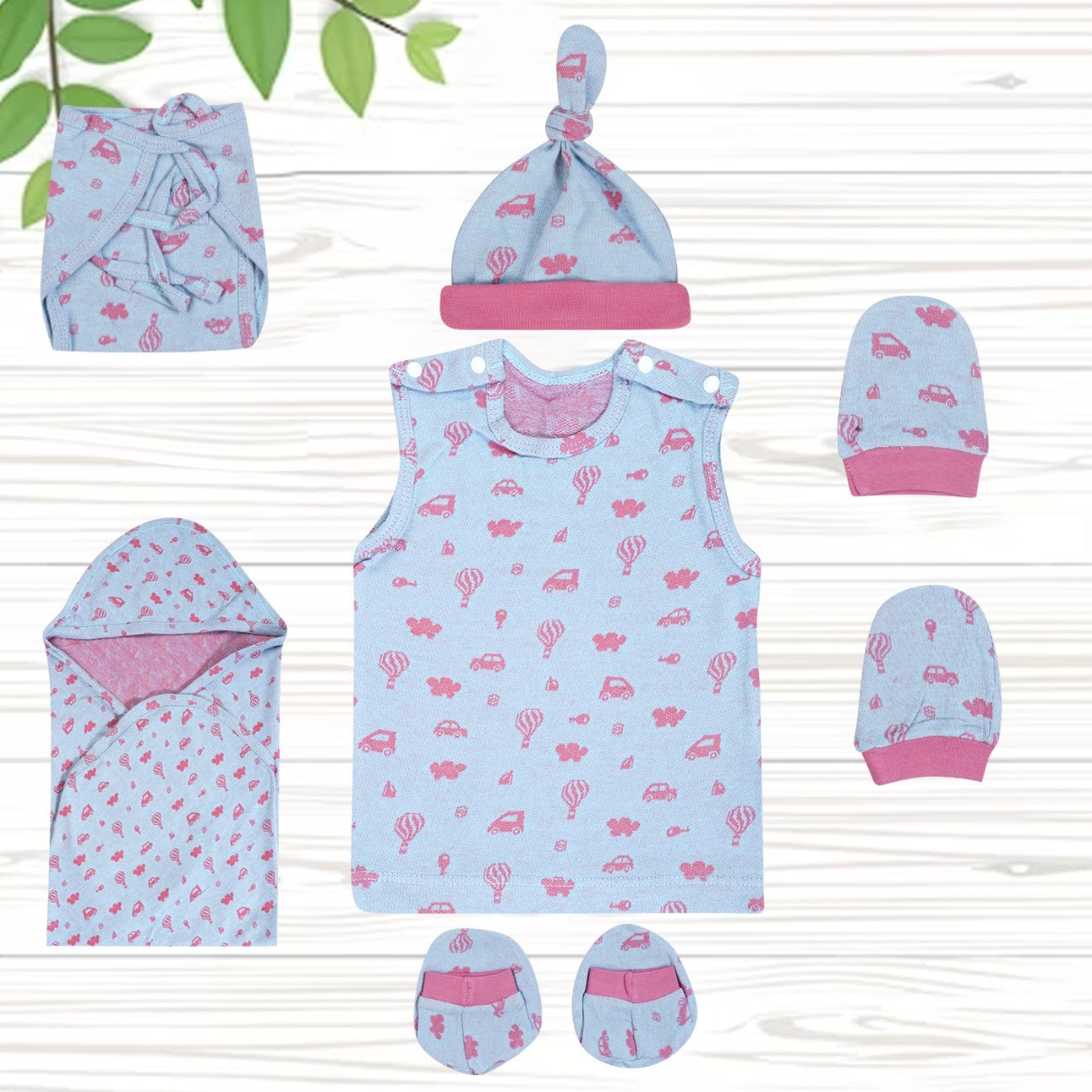ORIGAMI - GIFT SET (SHL. BUTTON) -CLITORIA BLUE + RUBIA MAJENTA | LITTLE NATURA