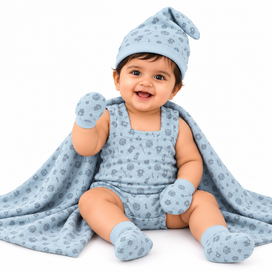 ORIGAMI - GIFT SET (JUMPEE FRILLED) - BLUE + PURPLE - GIRL - 0-3 M | LITTLE NATURA