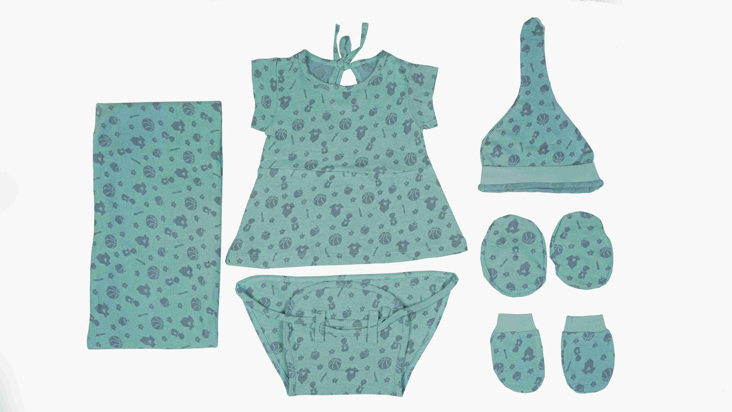 ORIGAMI - GIFT SET (BABY FROCK) - BLUE + PURPLE - GIRL - 0-3 M | LITTLE NATURA
