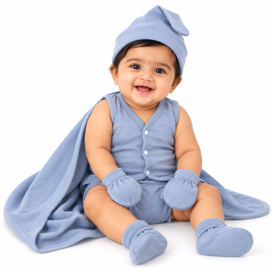 NATURE's 12 - GIFT SET (FRONT OPEN) - CHARCOAL GREY - UNISEX - 0-3 M | LITTLE NATURA