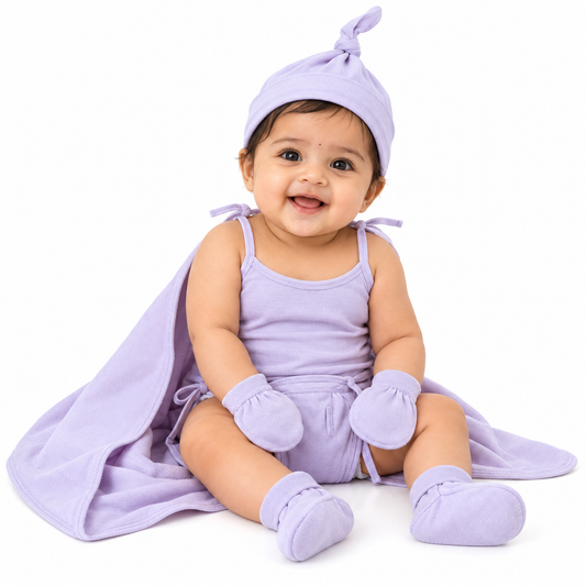 NATURE's 12 - GIFT SET (SHL. LACE) - MUSA PURPLE - UNISEX - 0-3 M | LITTLE NATURA