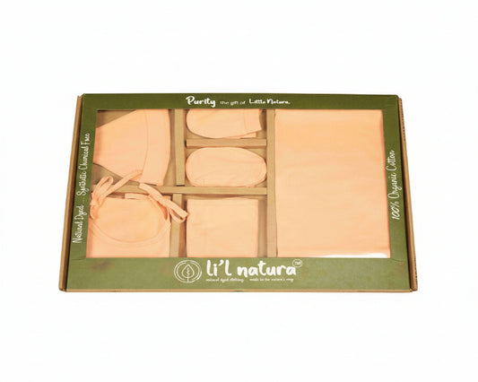 NATURE's 12 - GIFT SET (SHL. LACE) - MARIGOLD ORANGE - UNISEX - 0-3 M