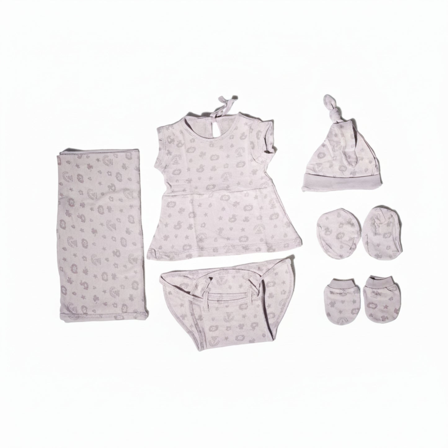 ORIGAMI - GIFT SET (BABY FROCK) - PURPLE + LILAC - GIRL - 0-3 M