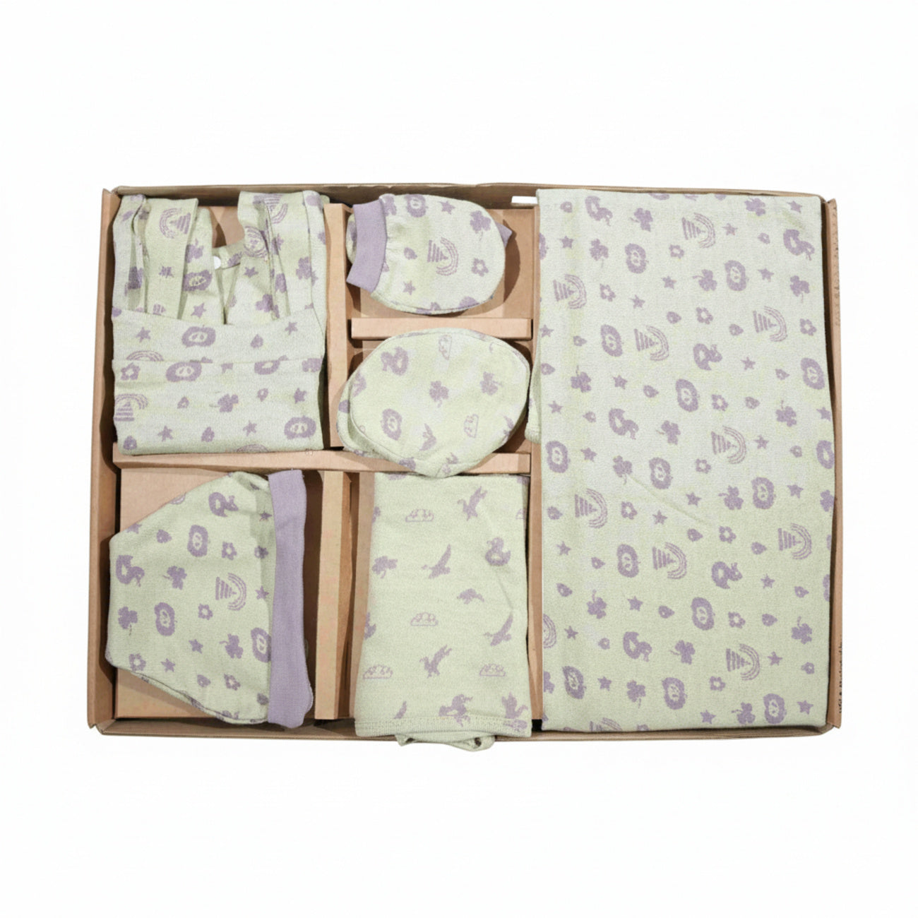 ORIGAMI - GIFT SET (JUMPEE FRILLED) - GREEN + LILAC - GIRL - 0-3 M | LITTLE NATURA