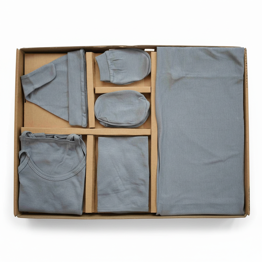NATURE's 12 - GIFT SET (SHL. LACE) - CHARCOAL GREY - UNISEX - 0-3 M | LITTLE NATURA
