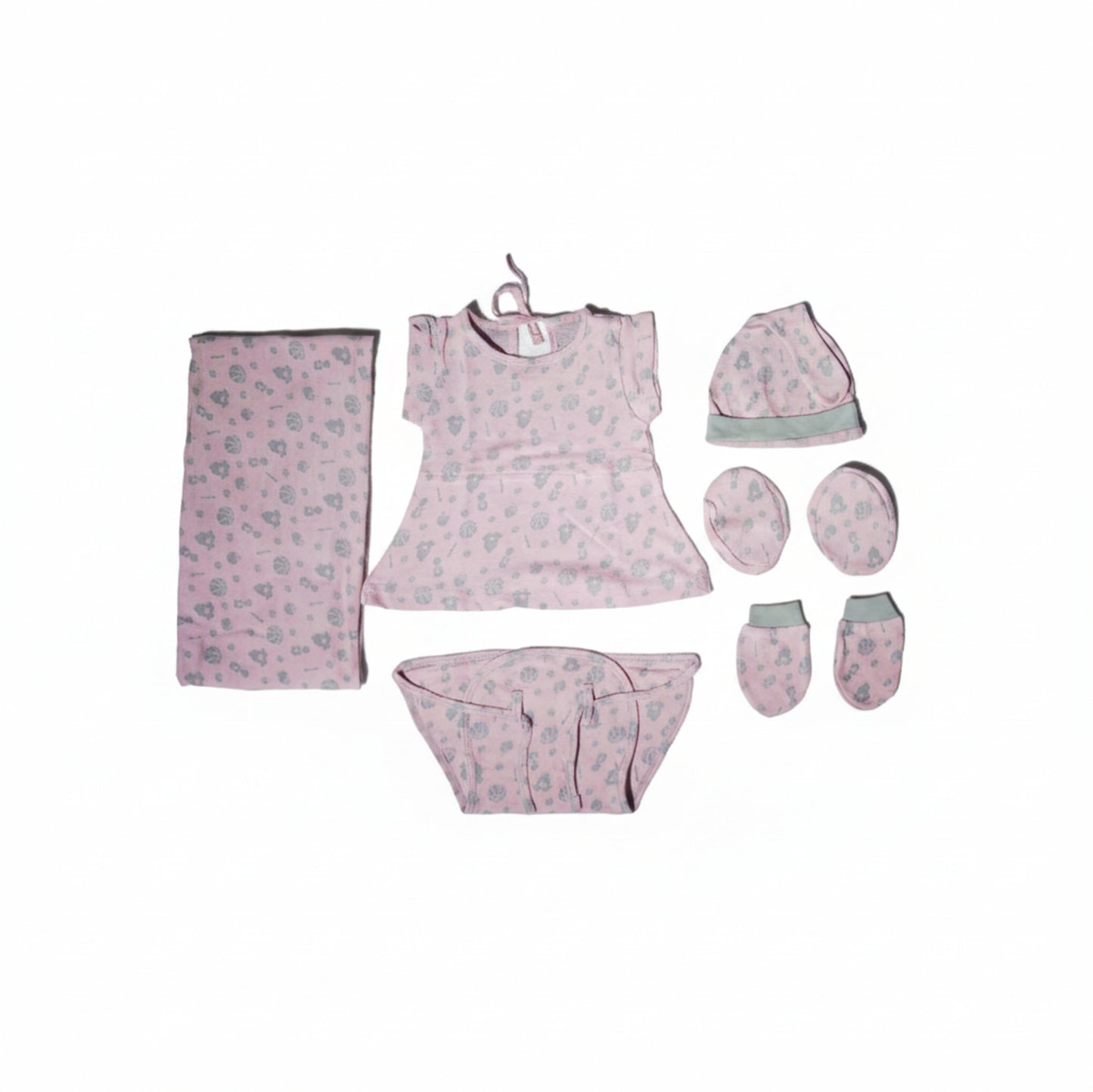 ORIGAMI - GIFT SET (BABY FROCK) - PINK + LILAC - GIRL - 0-3 M | LITTLE NATURA