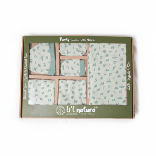 ORIGAMI - GIFT SET (SHL. BUTTON) - YELLOW + GREEN - UNISEX - 0-3 M