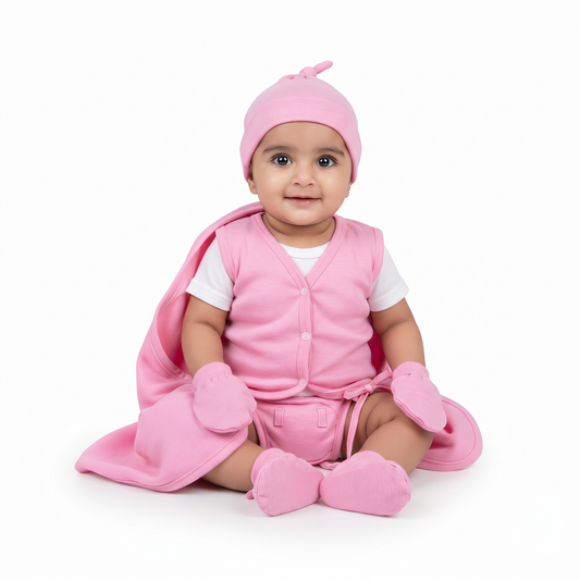NATURE's 12 - GIFT SET (FRONT OPEN) - LILY PINK - UNISEX - 0-3 M | LITTLE NATURA