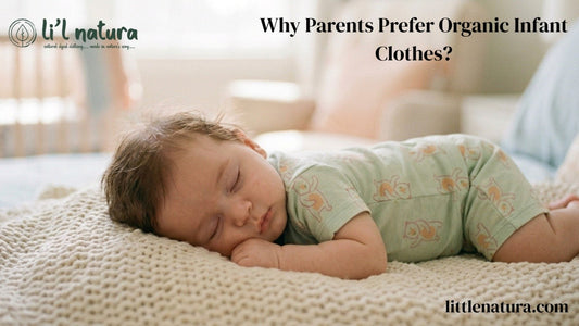 Baby wearing soft organic infant clothes made from breathable, safe fabric designed for newborn comfort and everyday gentle use.