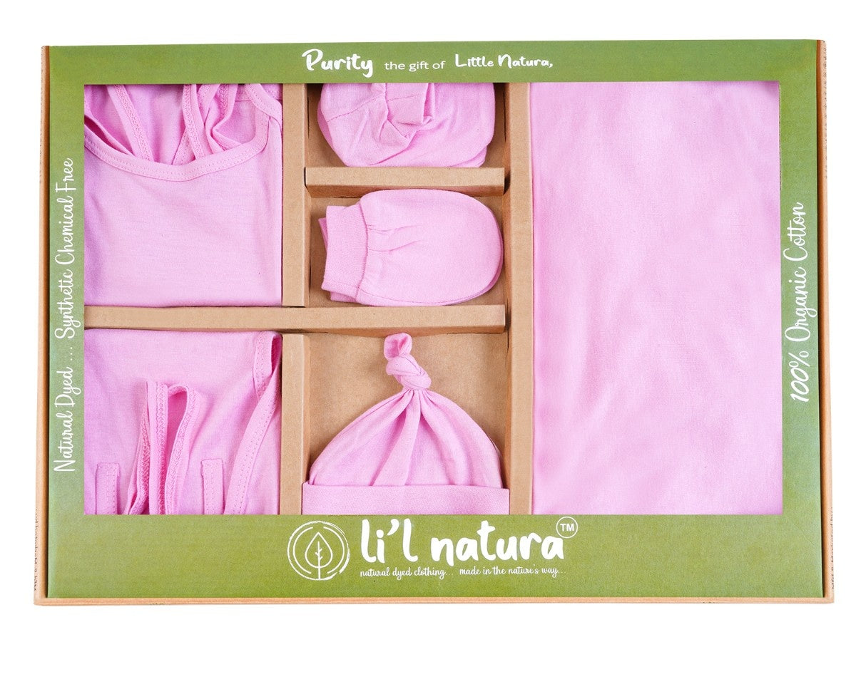 NATURE's 12 - GIFT SET (SHL. LACE) - LILY BABY PINK - UNISEX - 0-3 M