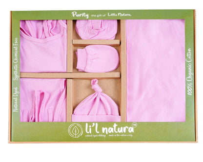 NATURE's 12 - GIFT SET (SHL. LACE) - LILY BABY PINK - UNISEX - 0-3 M