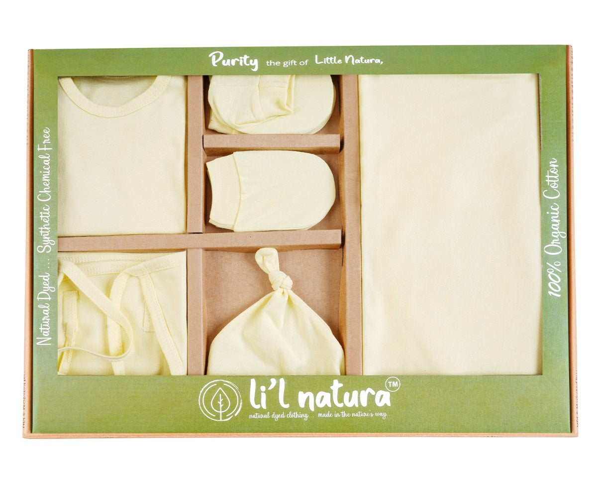 NATURE's 12 - GIFT SET (SHL. BUTTON) - TECOMA YELLOW - UNISEX - 0-3 M
