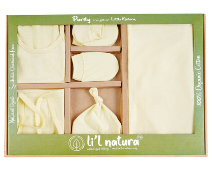 NATURE's 12 - GIFT SET (SHL. LACE) - TECOMA YELLOW - UNISEX - 0-3 M