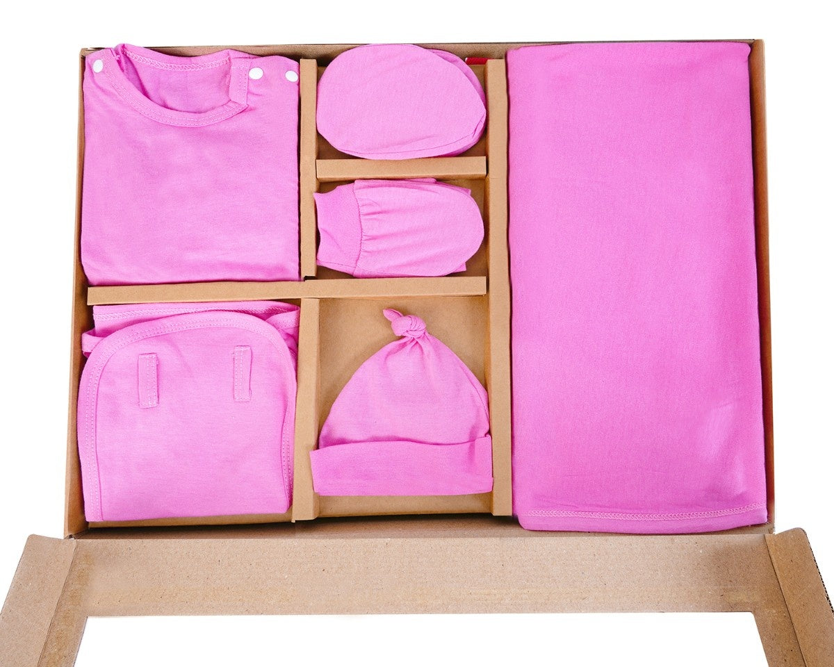 NATURE's 12 - GIFT SET (SHL. BUTTON) - LILY PINK - UNISEX - 0-3 M