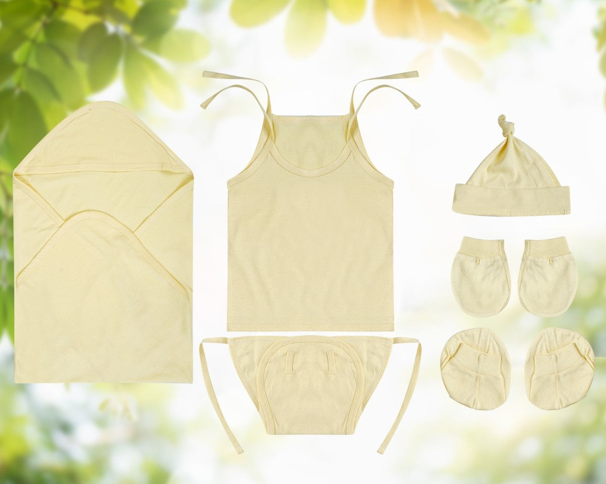 NATURE's 12 - GIFT SET (SHL. LACE) - TECOMA YELLOW - UNISEX - 0-3 M