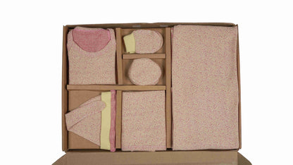 ORIGAMI - GIFT SET (SHL. LACE) - PINK + YELLOW - UNISEX - 0-3 M | LITTLE NATURA