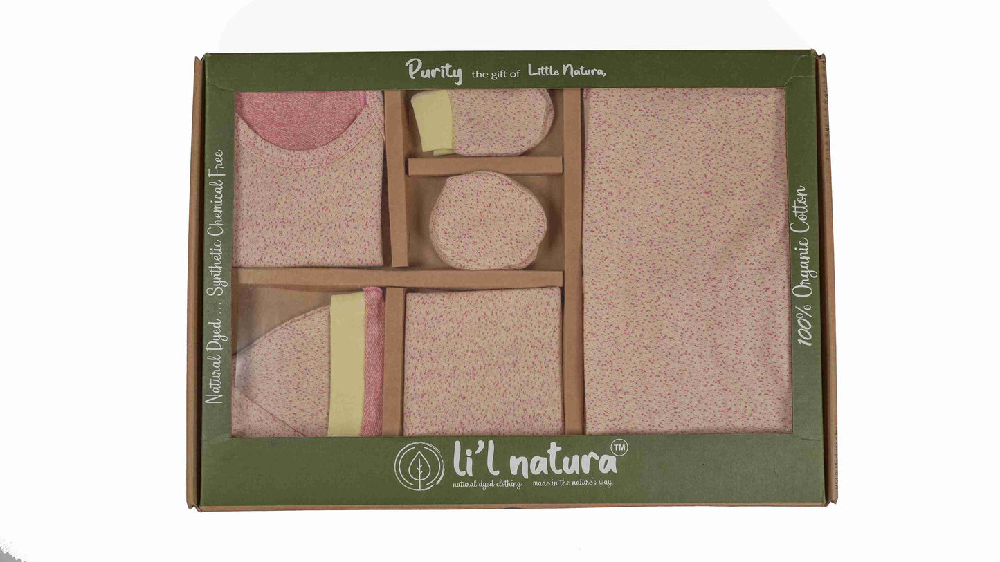 ORIGAMI - GIFT SET (SHL. LACE) - PINK + YELLOW - UNISEX - 0-3 M | LITTLE NATURA