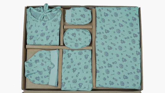 ORIGAMI - GIFT SET (BABY FROCK) - BLUE + PURPLE - GIRL - 0-3 M | LITTLE NATURA