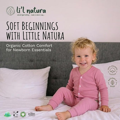 FLORA - BABY SET (SLEEVED) - TECOMA YELLOW - UNISEX - 0-3 M | LITTLE NATURA