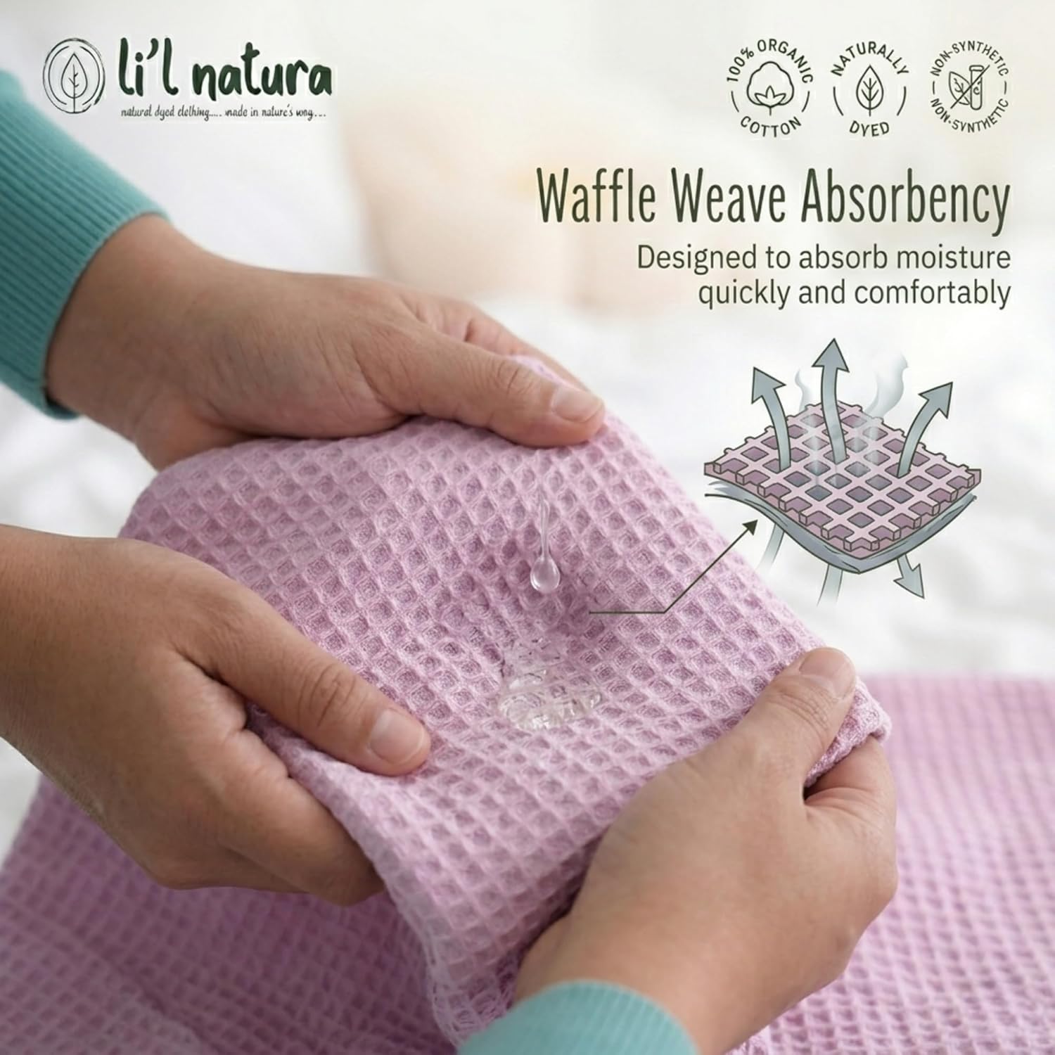 FLORA - WAFFLE TOWEL - CLITORIA BLUE | LITTLE NATURA