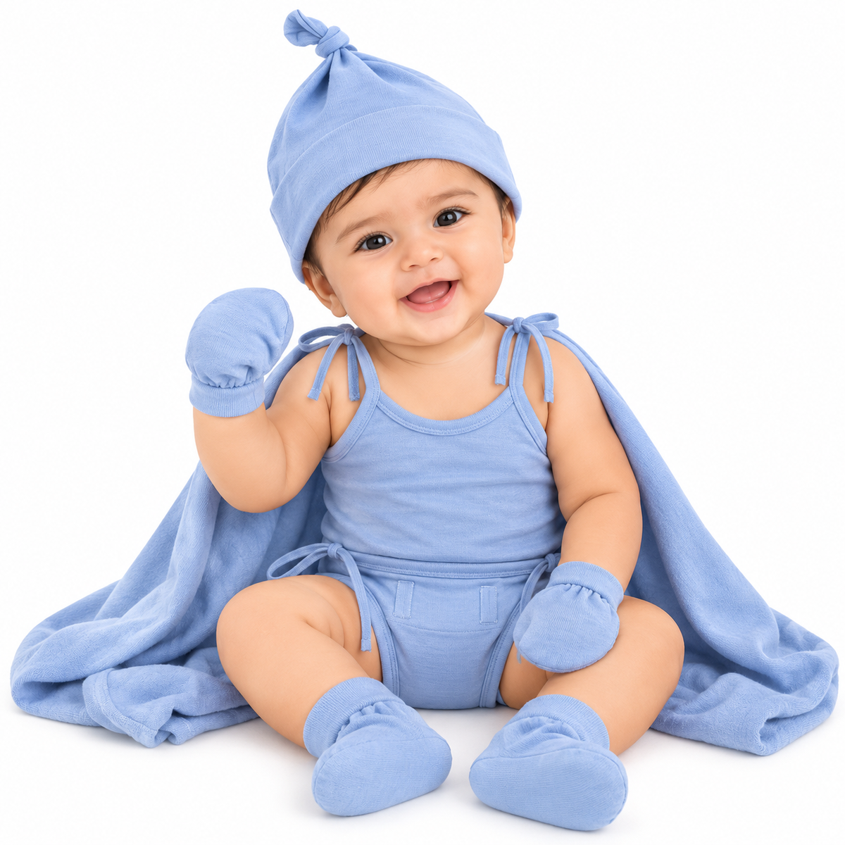 NATURE's 12 - GIFT SET (SHL. LACE) - CLITORIA BLUE - UNISEX - 0-3 M | LITTLE NATURA