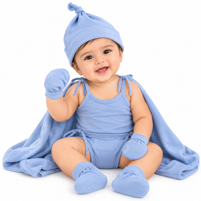 NATURE's 12 - GIFT SET (SHL. LACE) - CLITORIA BLUE - UNISEX - 0-3 M | LITTLE NATURA