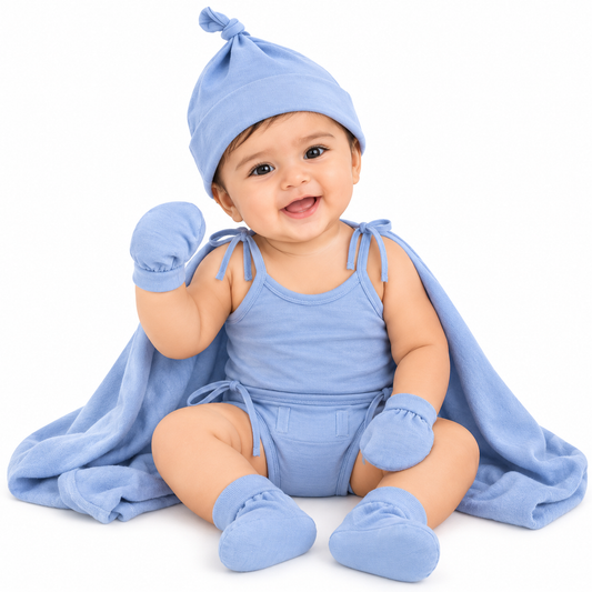 NATURE's 12 - GIFT SET (SHL. LACE) - CLITORIA BLUE - UNISEX - 0-3 M | LITTLE NATURA