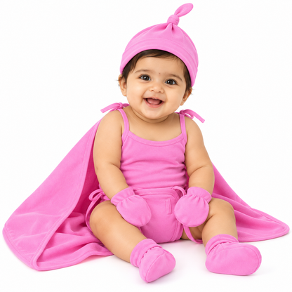 NATURE's 12 - GIFT SET (SHL. LACE) - LILY PINK - UNISEX - 0-3 M | LITTLE NATURA