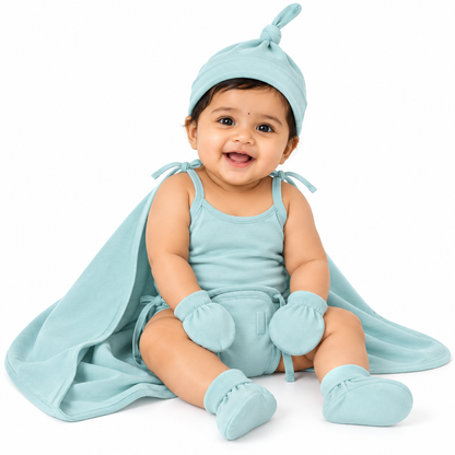 NATURE's 12 - GIFT SET (SHL. LACE) - CLITORIA AQUA - UNISEX - 0-3 M | LITTLE NATURA