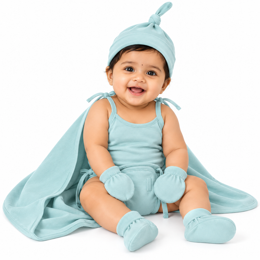 NATURE's 12 - GIFT SET (SHL. LACE) - CLITORIA AQUA - UNISEX - 0-3 M | LITTLE NATURA