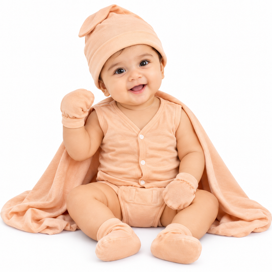 NATURE's 12 - GIFT SET (FRONT OPEN) - MARIGOLD ORANGE - UNISEX - 0-3 M | LITTLE NATURA
