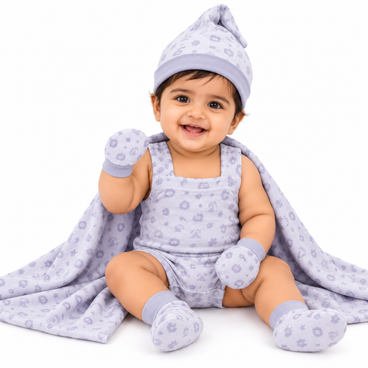 ORIGAMI - GIFT SET (JUMPEE FRILLED) - PINK + LILAC - GIRL - 0-3 M | LITTLE NATURA