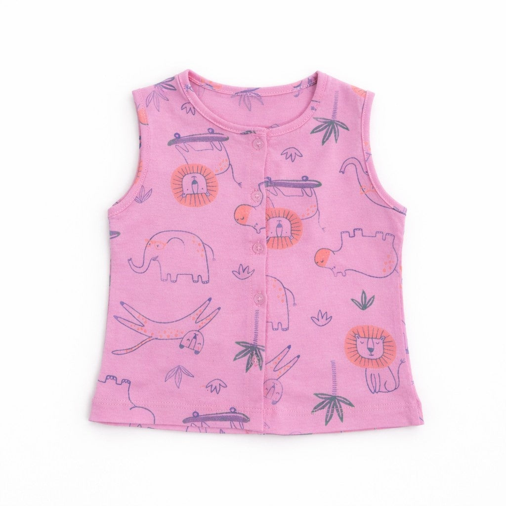 so'FRESCO - JABLA (SLV. LESS FRONT OPEN) - DPINK BASE + ANIMAL PRINT | LITTLE NATURA