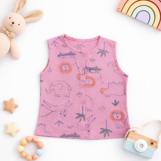 so'FRESCO - JABLA (SLV. LESS FRONT OPEN) - DPINK BASE + ANIMAL PRINT | LITTLE NATURA