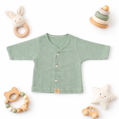 FLORA - BABY SET (SLEEVED) - ECLIPTA GREEN - UNISEX - 0-3 M | LITTLE NATURA