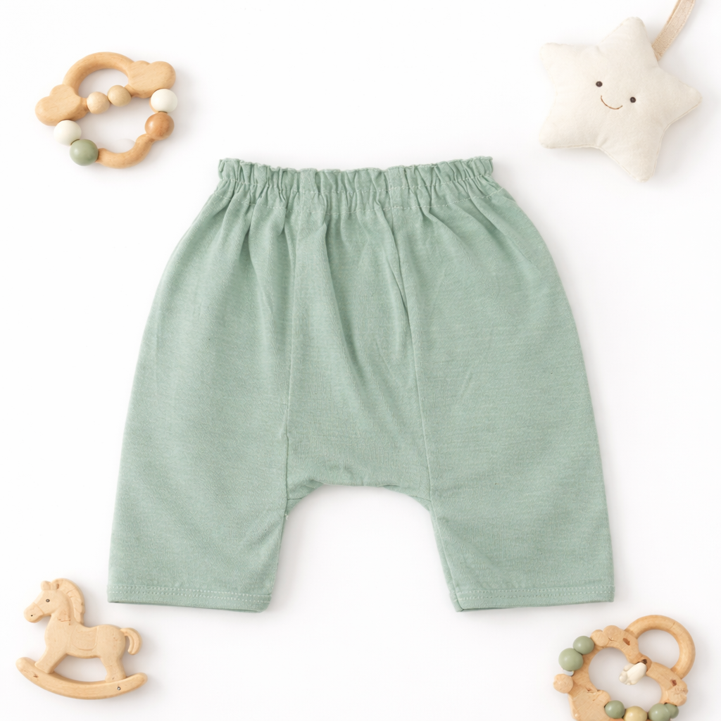 FLORA - BABY SET (SLEEVED) - ECLIPTA GREEN - UNISEX - 0-3 M | LITTLE NATURA