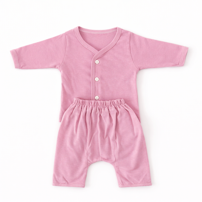 FLORA - BABY SET (SLEEVED) - MUSA PURPLE - UNISEX - 0-3 M | LITTLE NATURA