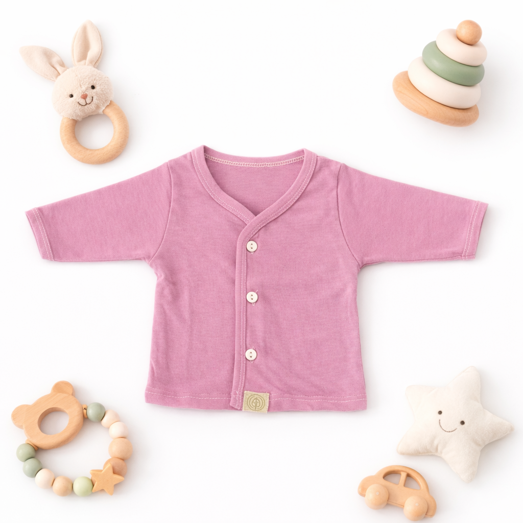 FLORA - BABY SET (SLEEVED) - MUSA PURPLE - UNISEX - 0-3 M | LITTLE NATURA