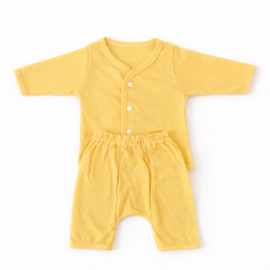 FLORA - BABY SET (SLEEVED) - TECOMA YELLOW - UNISEX - 0-3 M