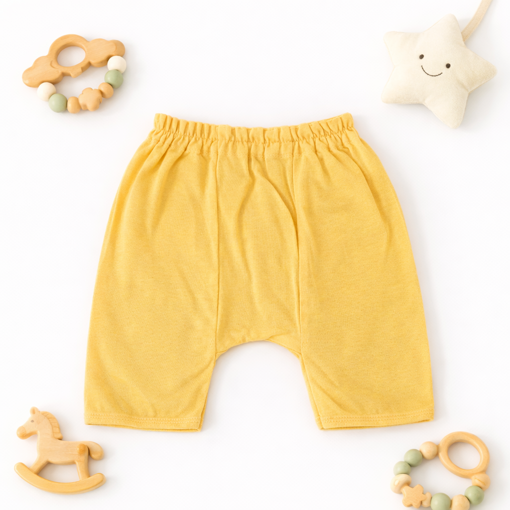 FLORA - BABY SET (SLEEVED) - TECOMA YELLOW - UNISEX - 0-3 M | LITTLE NATURA