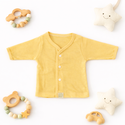 FLORA - BABY SET (SLEEVED) - TECOMA YELLOW - UNISEX - 0-3 M | LITTLE NATURA