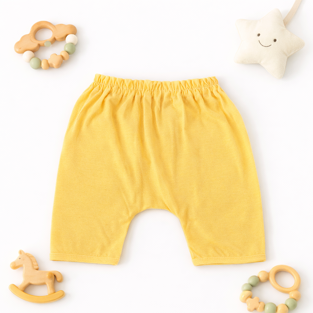 FLORA - BABY SET (SLEEVELESS) - TECOMA YELLOW - UNISEX - 0-3 M | LITTLE NATURA