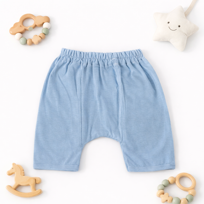 FLORA - BABY SET (SLEEVELESS) - CLITORIA BLUE - UNISEX - 0-3 M | LITTLE NATURA