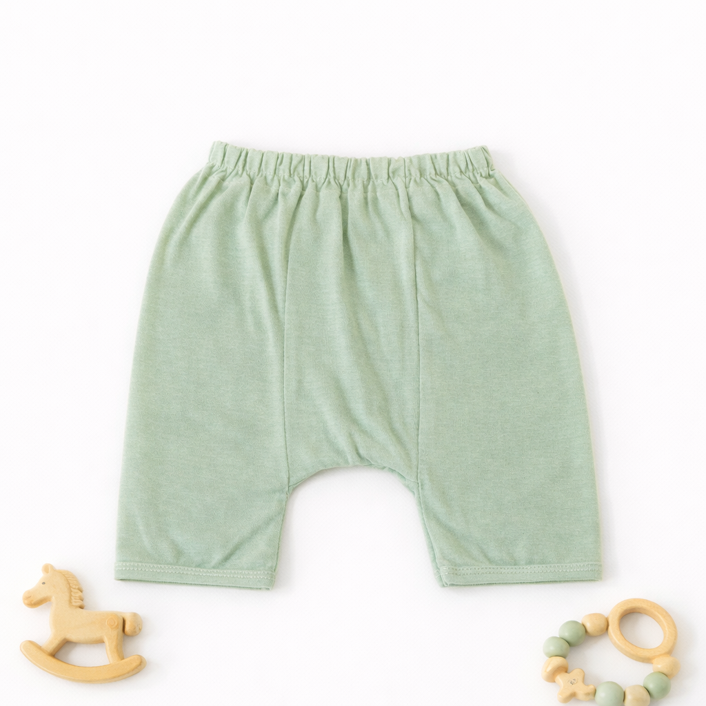 FLORA - BABY SET (SLEEVELESS) - ECLIPTA GREEN - UNISEX - 0-3 M | LITTLE NATURA