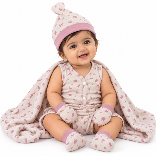 ORIGAMI - GIFT SET (FRONT OPEN) - PINK + LILAC - UNISEX - 0-3 M | LITTLE NATURA
