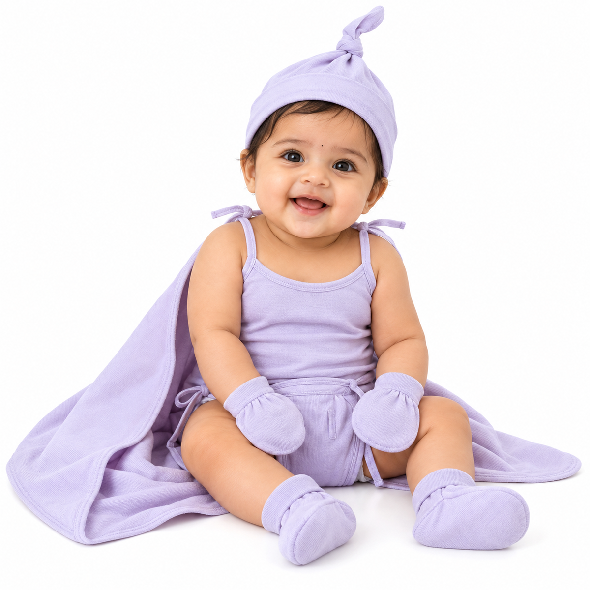 NATURE's 12 - GIFT SET (SHL. LACE) - MUSA PURPLE - UNISEX - 0-3 M | LITTLE NATURA