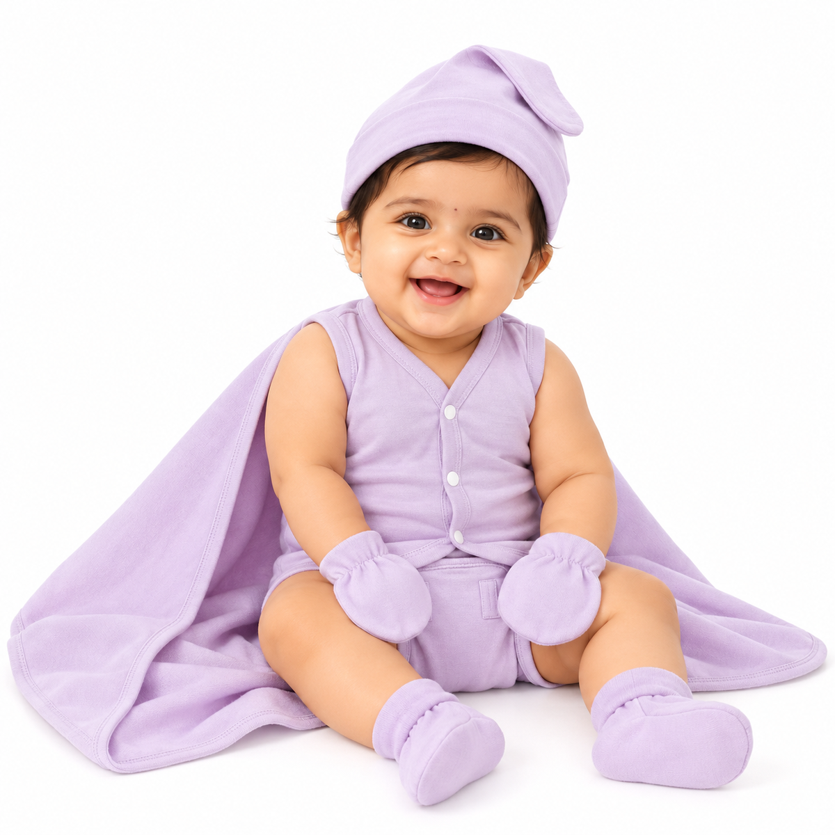 NATURE's 12 - GIFT SET (FRONT OPEN) - MUSA LILAC - UNISEX - 0-3 M | LITTLE NATURA