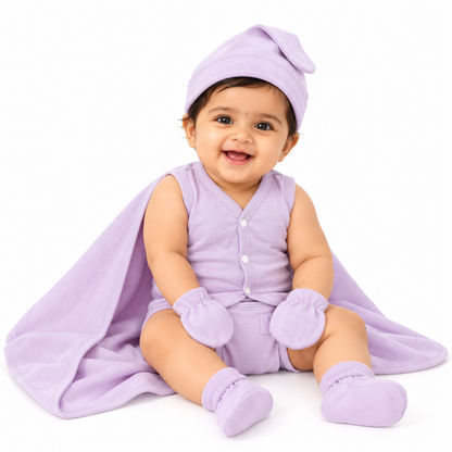 NATURE's 12 - GIFT SET (FRONT OPEN) - MUSA LILAC - UNISEX - 0-3 M | LITTLE NATURA