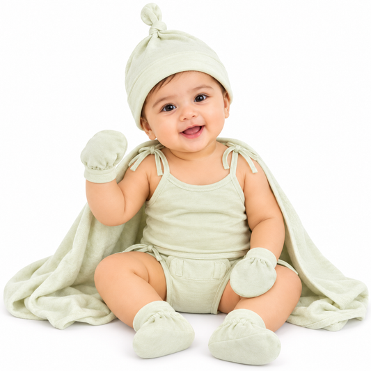 NATURE's 12 - GIFT SET (SHL. LACE) - ECLIPTA GREEN - UNISEX - 0-3 M | LITTLE NATURA
