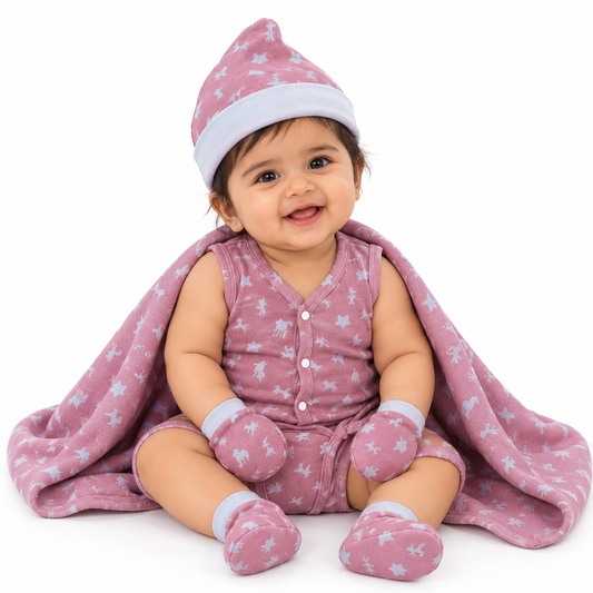 ORIGAMI - GIFT SET (FRONT OPEN) - BLUE + GREY - UNISEX - 0-3 M | LITTLE NATURA